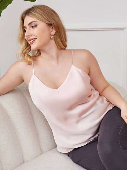 Damen Plus Size Seiden Spaghetti-Träger Camisole Top