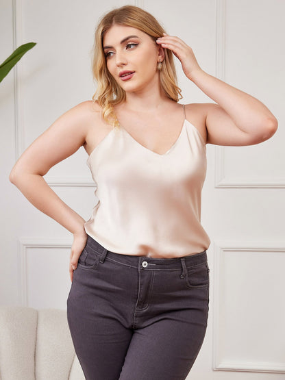 Damen Plus Size Seiden Spaghetti-Träger Camisole Top