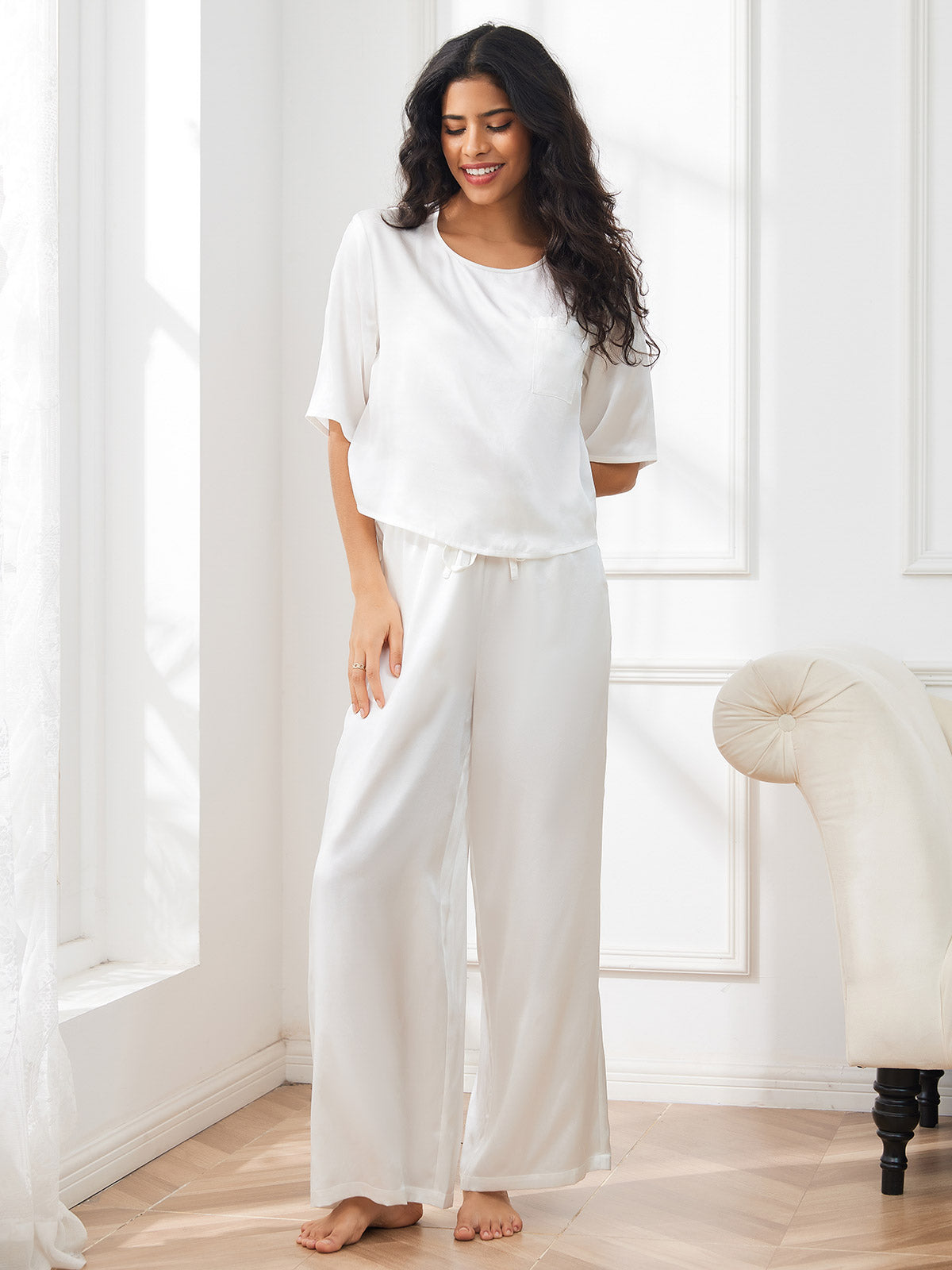 Reine Seide Damen Pyjamas