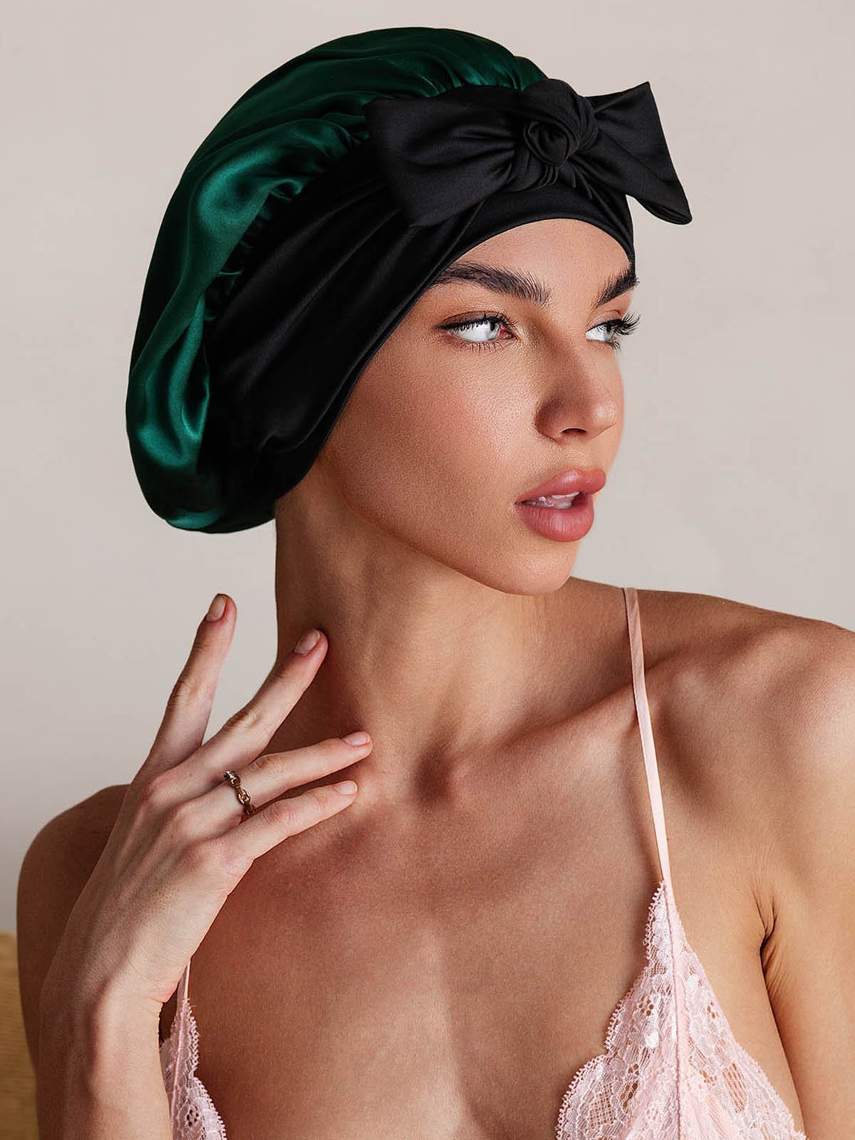 Reine Seide Schleifenbindung Seidenhaube