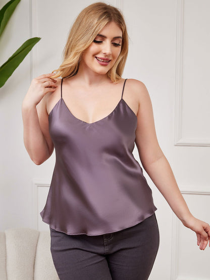 Reine Seide Spaghetti-Träger Plus-Size Camisole