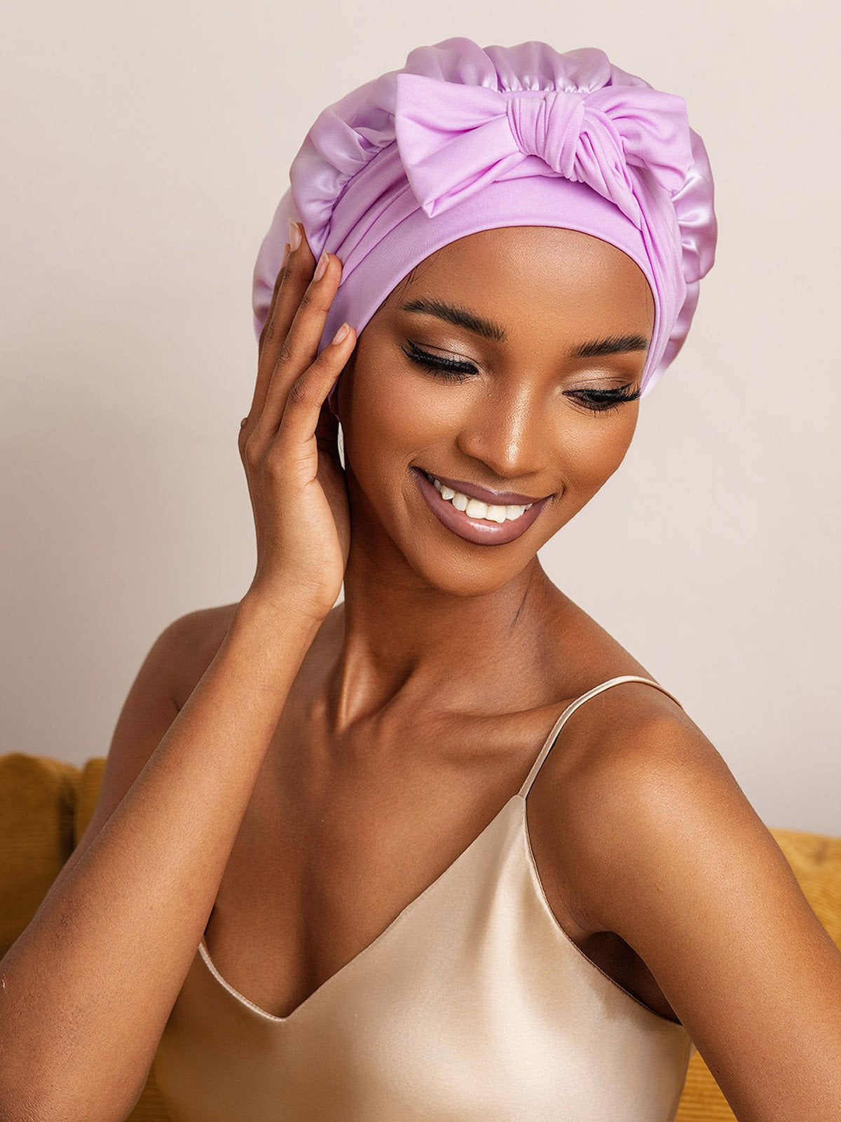 Reine Seide Schleifenbindung Seidenhaube