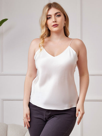 Reine Seide Spaghetti-Träger Plus-Size Camisole