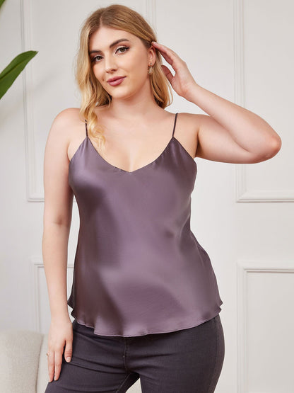 Damen Plus Size Seiden Spaghetti-Träger Camisole Top