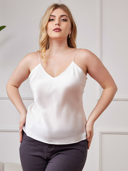Reine Seide Spaghetti-Träger Plus-Size Camisole