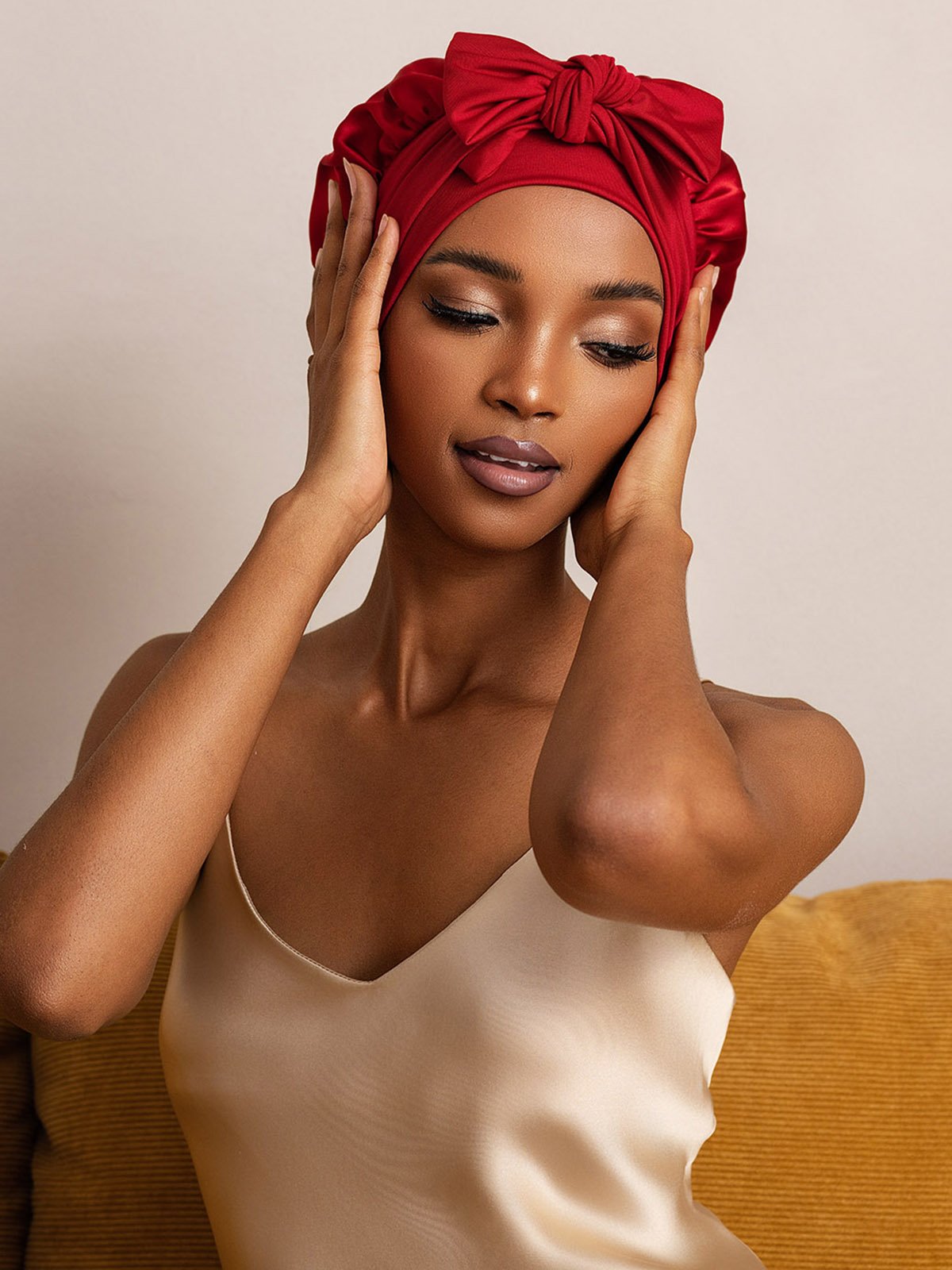 Reine Seide Schleifenbindung Seidenhaube