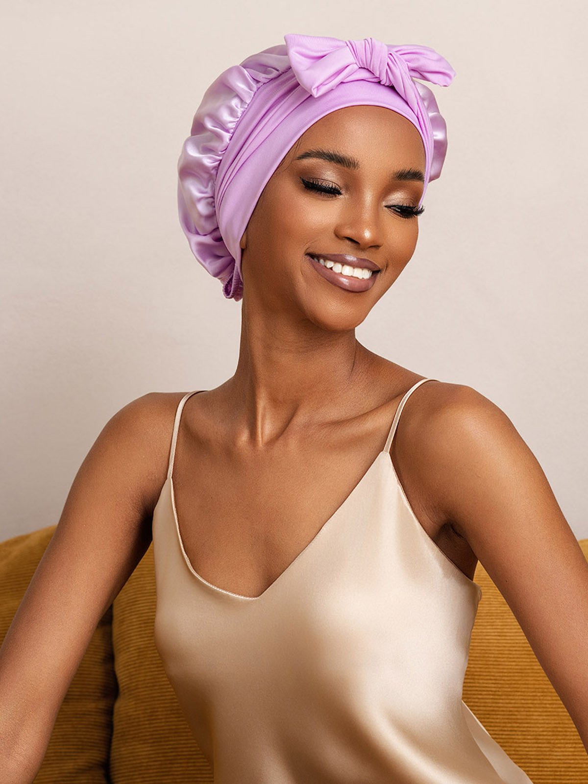 Reine Seide Schleifenbindung Seidenhaube