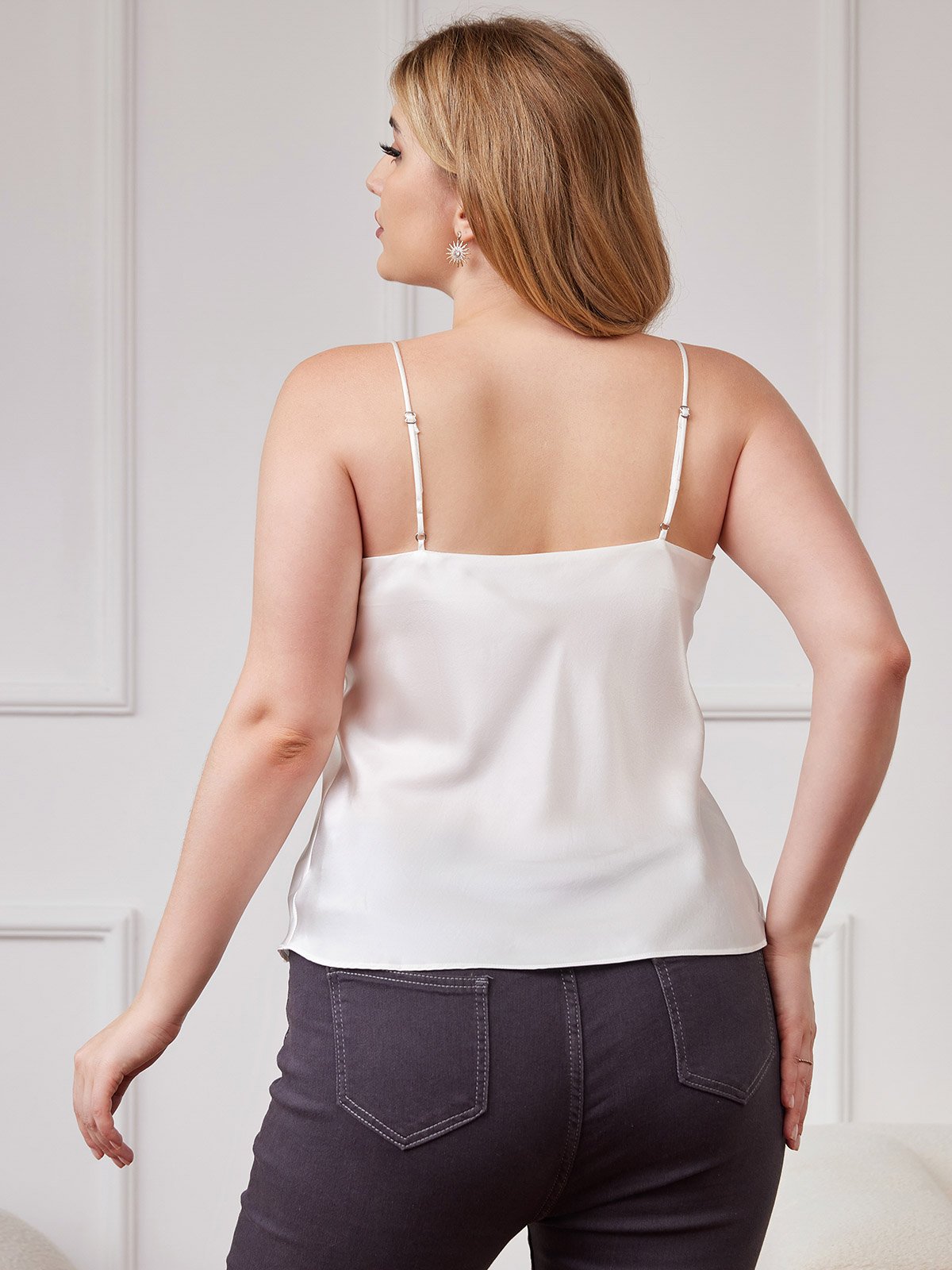 Reine Seide Spaghetti-Träger Plus-Size Camisole