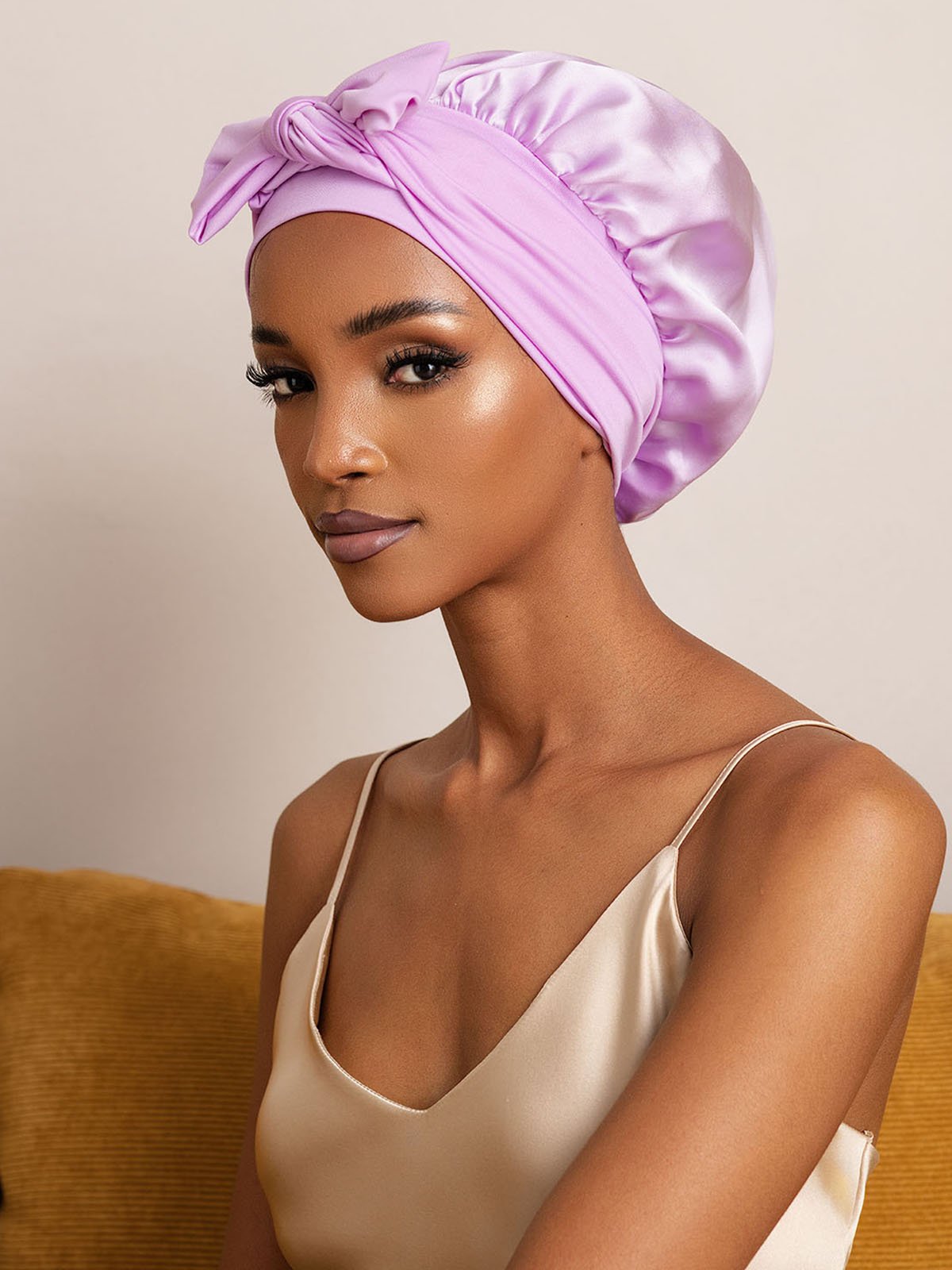 Reine Seide Schleifenbindung Seidenhaube