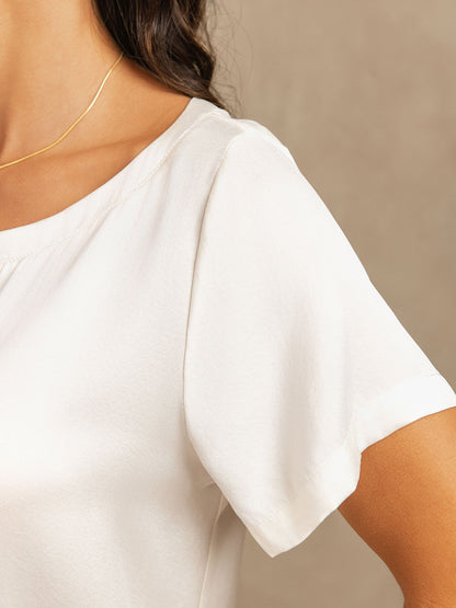 19 Momme Damen Waschbare Seide Kurzarm Pyjama Set