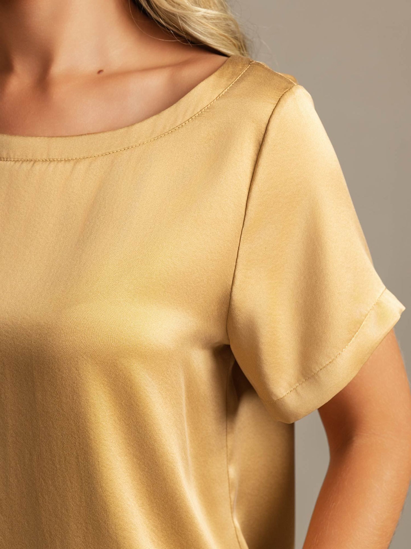 19 Momme Damen Waschbare Seide Kurzarm Pyjama Set