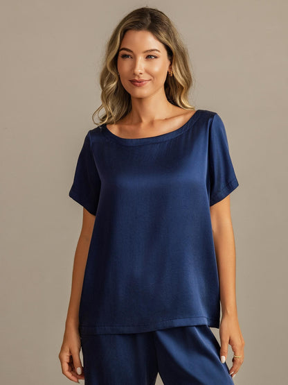 19 Momme Damen Waschbare Seide Kurzarm Pyjama Set