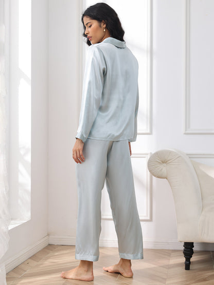 Reine Seide Knöpfe Damen Pyjamas
