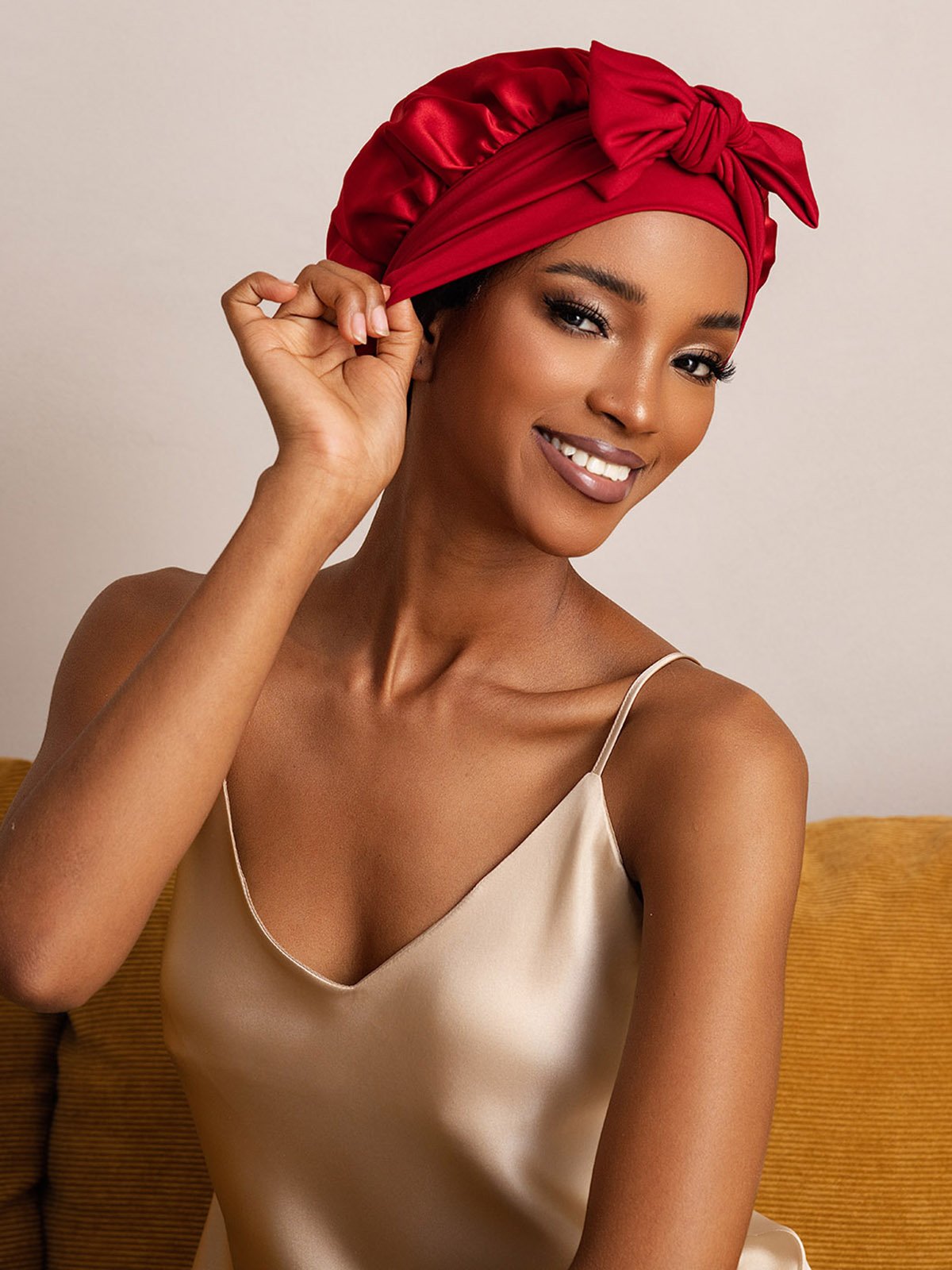 Reine Seide Schleifenbindung Seidenhaube