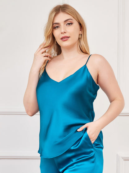 Damen Plus Size Seiden Spaghetti-Träger Camisole Top
