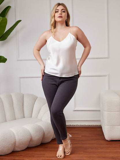 Reine Seide Spaghetti-Träger Plus-Size Camisole